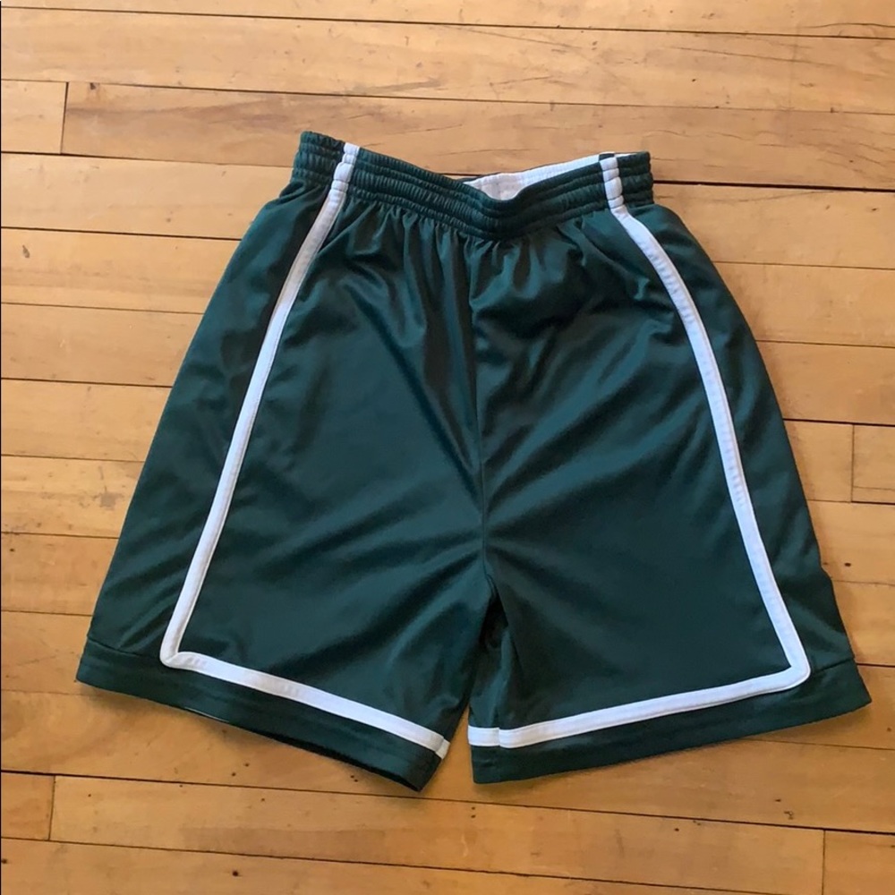 Green and White Reversable Basketball Shorts